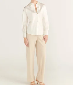 High Waisted Bias Pant In Shell