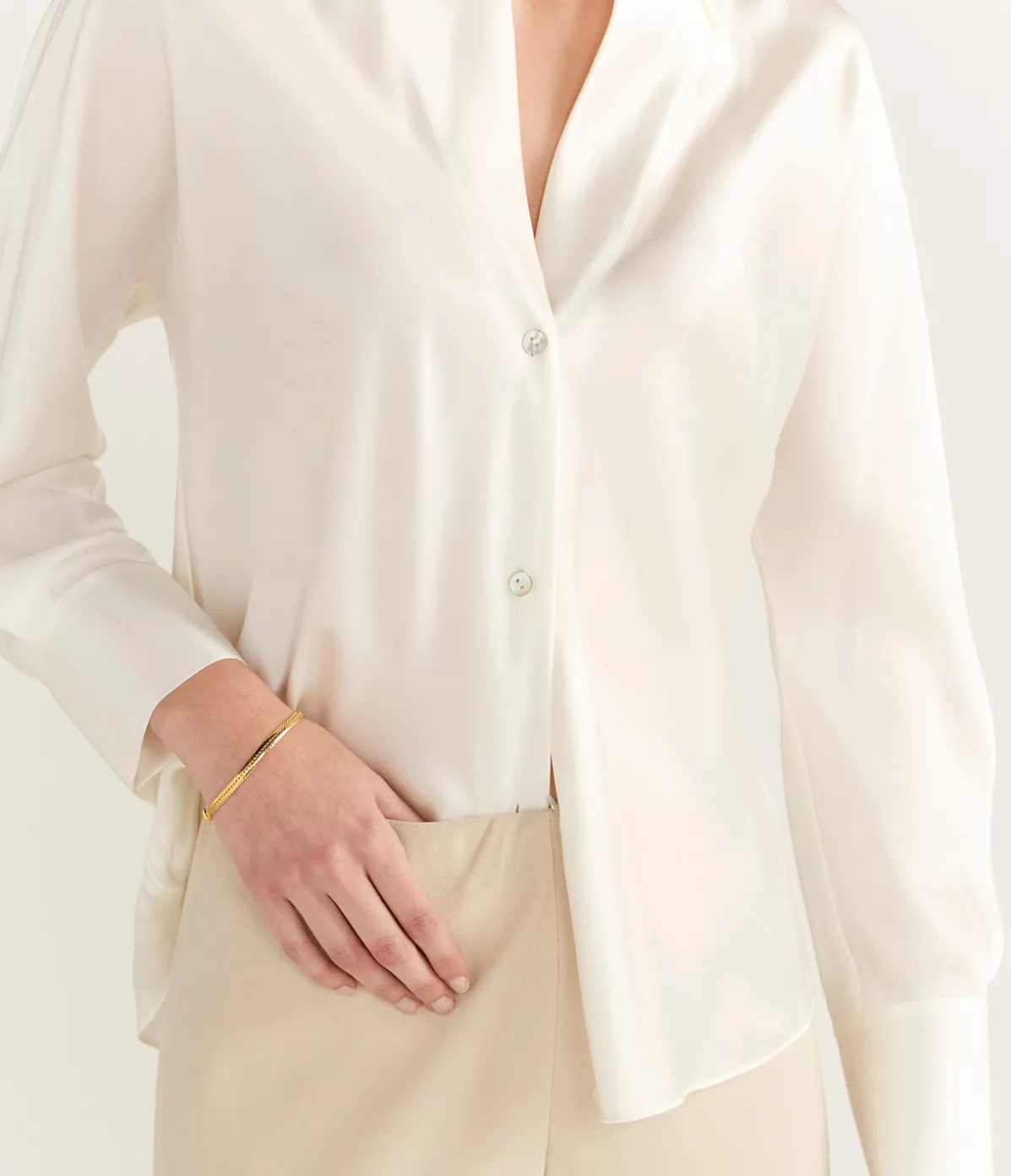 High Waisted Bias Pant In Shell