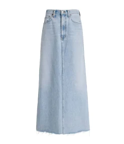 Hilla Long Line Denim Skirt In Practice