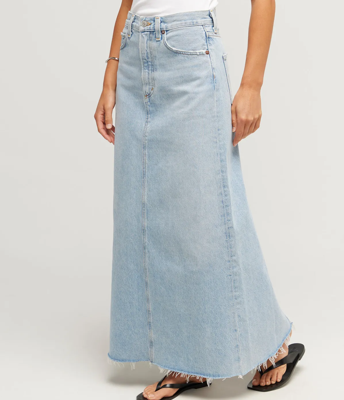 Hilla Long Line Denim Skirt In Practice