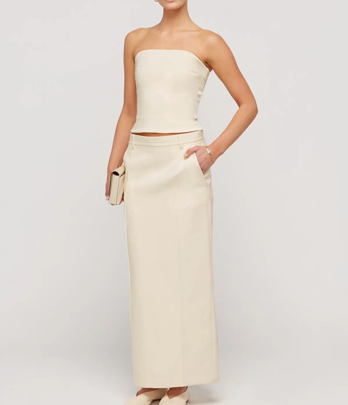 Illi Strapless Top In Buttermilk
