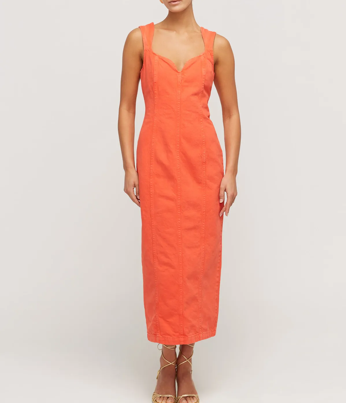 Indya Denim Maxi Dress In Poppy