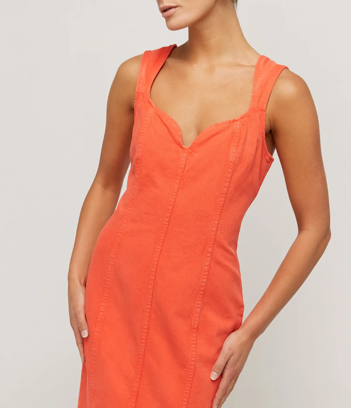 Indya Denim Maxi Dress In Poppy