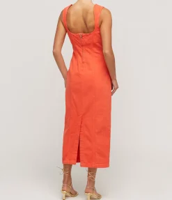 Indya Denim Maxi Dress In Poppy