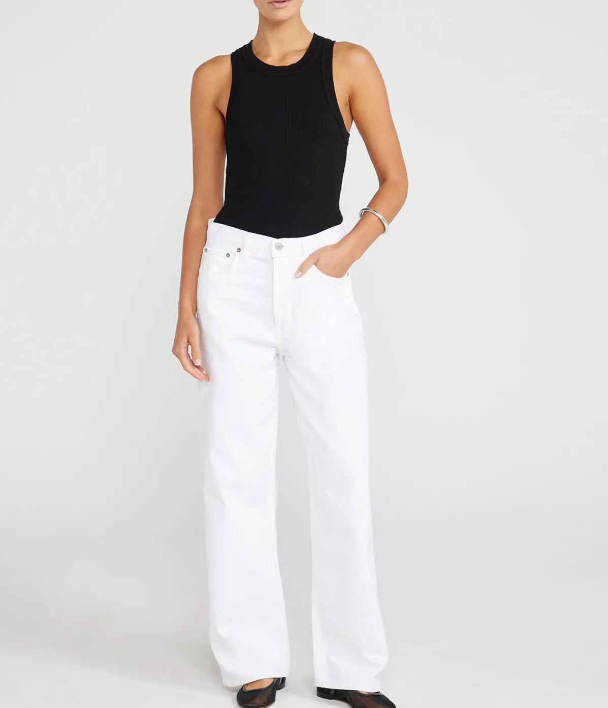 Isabel Rib Tank In Black