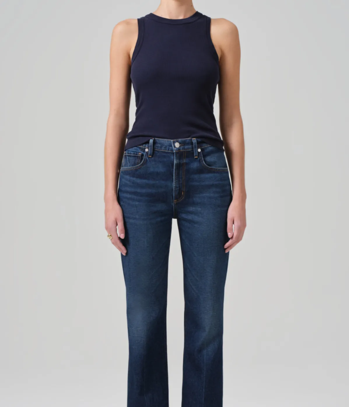 Isabel Rib Tank In Navy