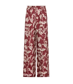 Isola Silk Trouser In Burgundy Vine