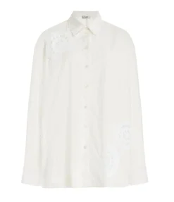 Joy Crochet Long Sleeve Top In White