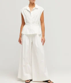 Juno Belted Shirt In White
