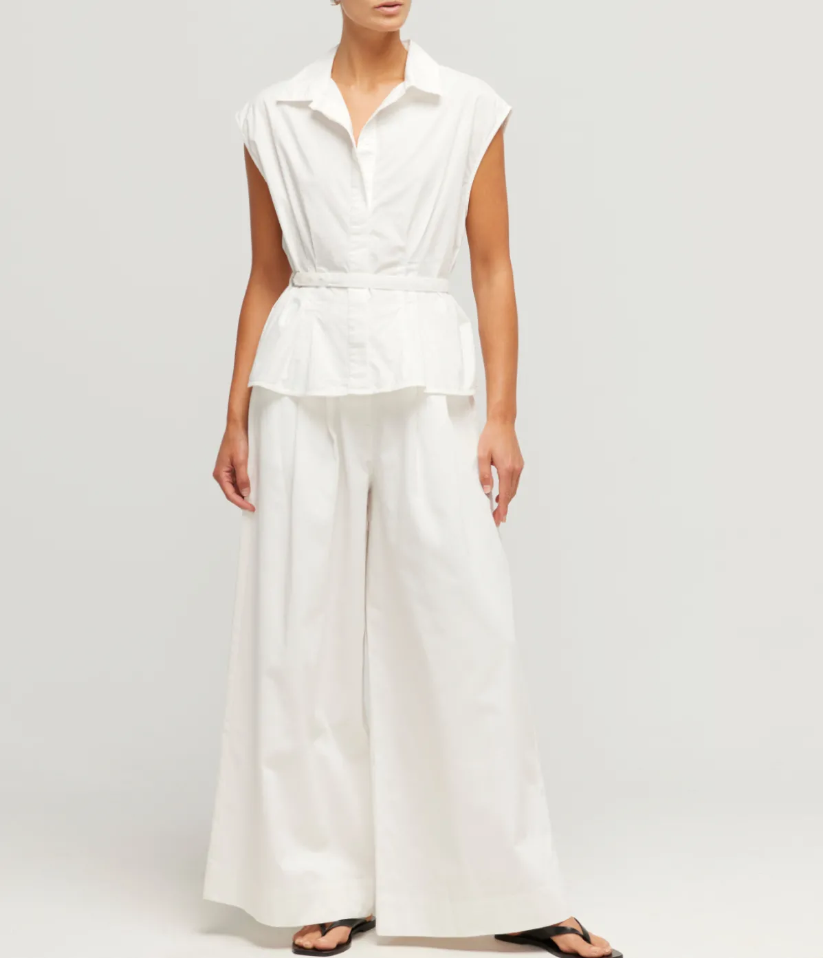 Juno Belted Shirt In White