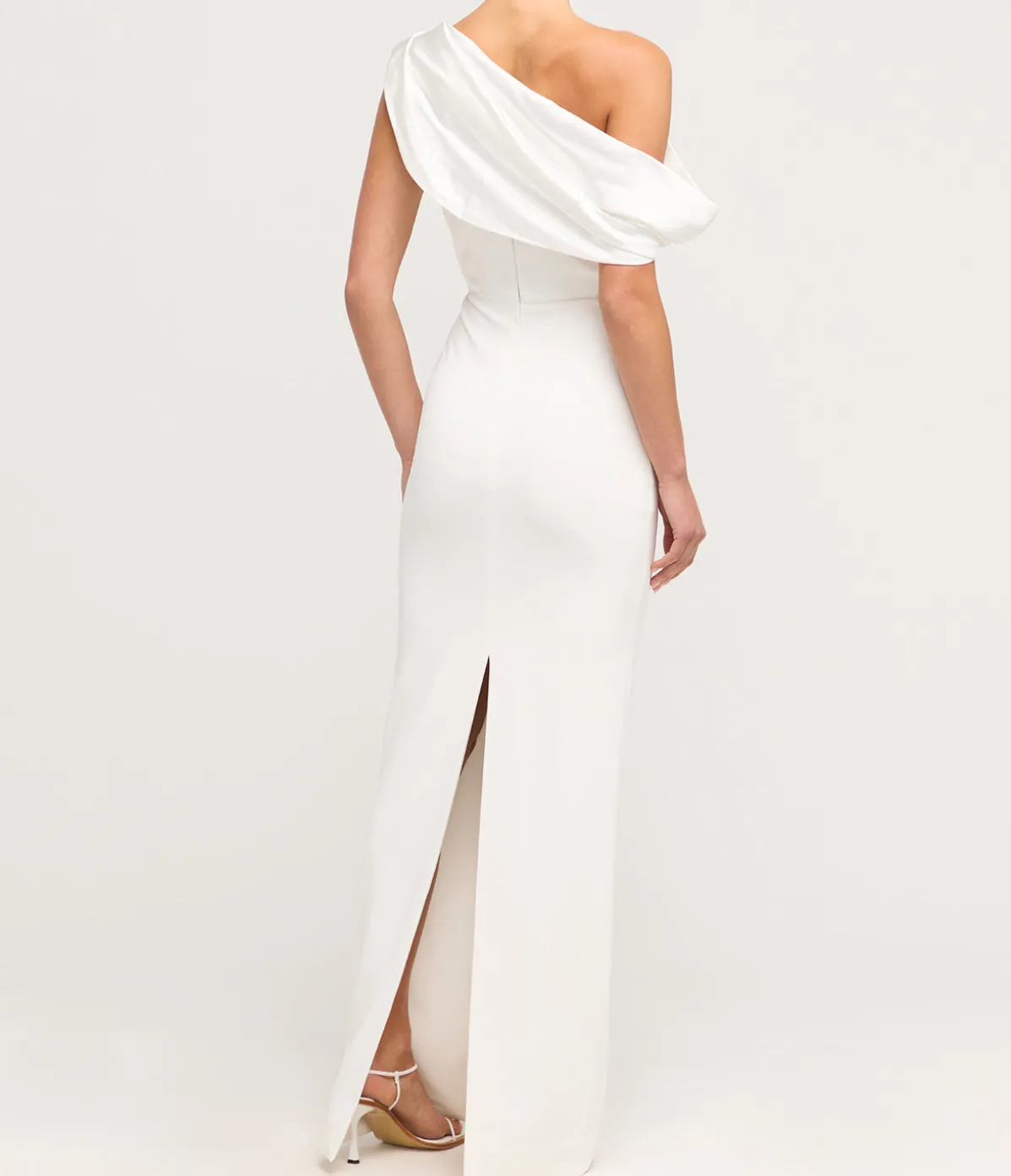 Kara Knit Satin Maxi Dress In Cream