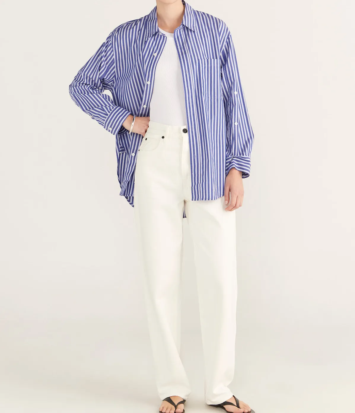 Kayla Shirt In Navy Stripe