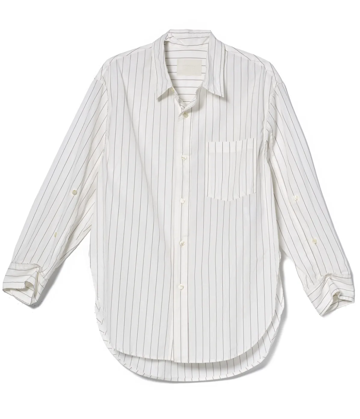 Kayla Shirt In White And Brown Stripe