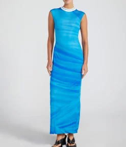 Kent Sleeveless Dress In Ibiza Blue