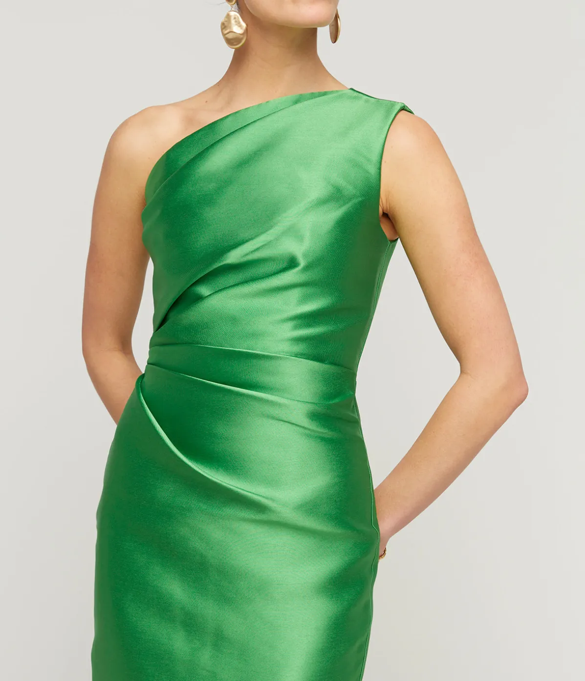 Kira Twill Maxi Dress In Bright Green