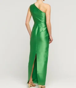 Kira Twill Maxi Dress In Bright Green