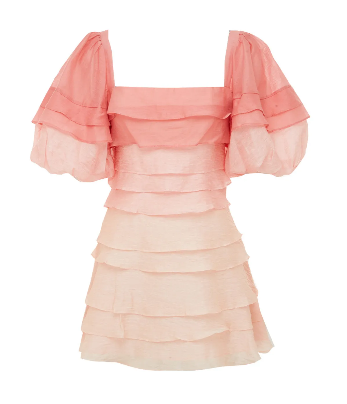 Kirton Puff Sleeve Mini Dress In Pearl And Pink