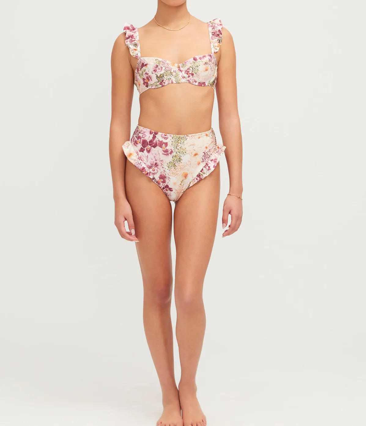 Kiwi Bikini Top In Florecer