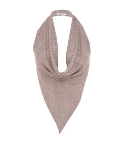Knit Scarf Top In Antique Silver