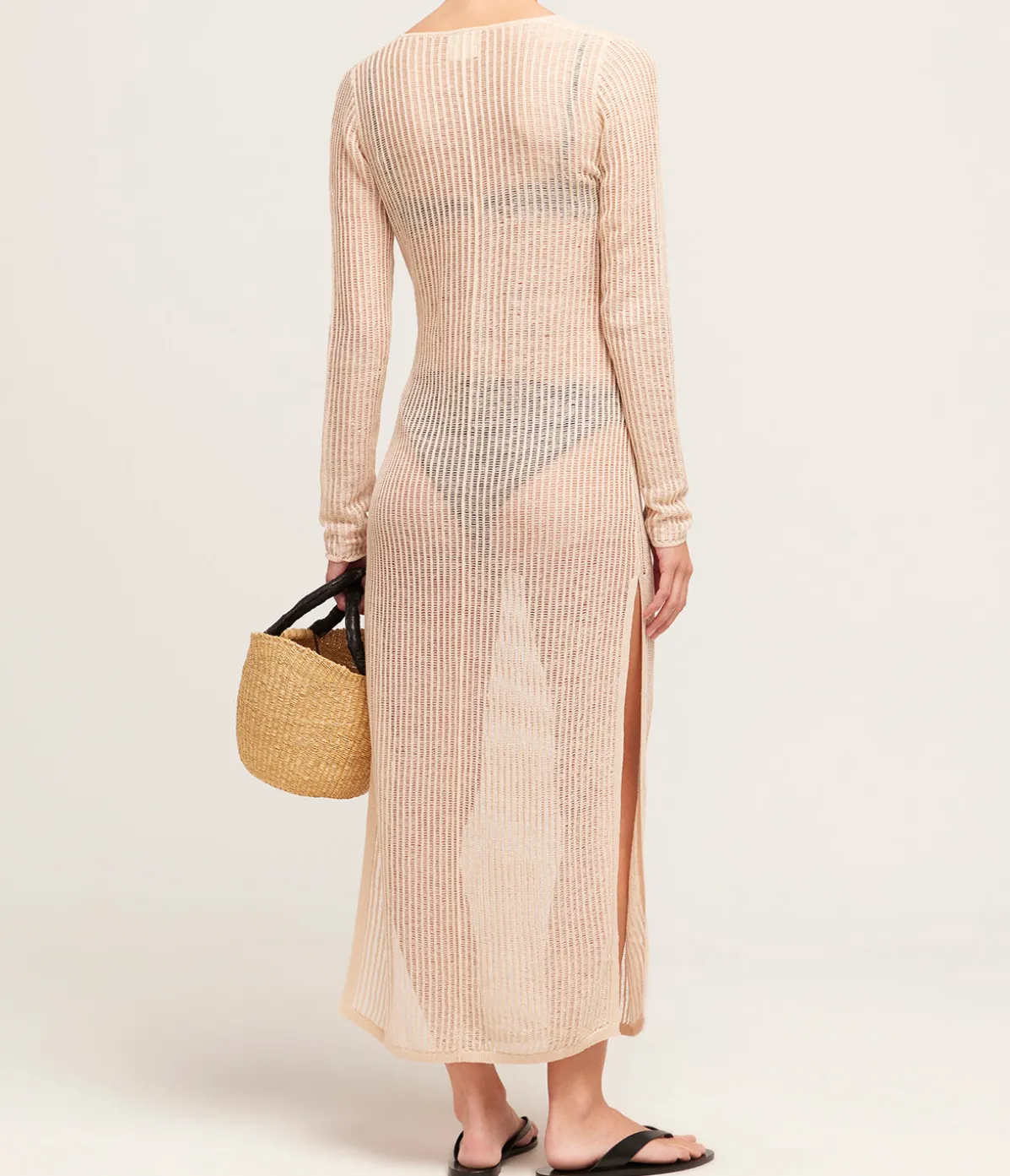 Lattice Knit Dress In Husk