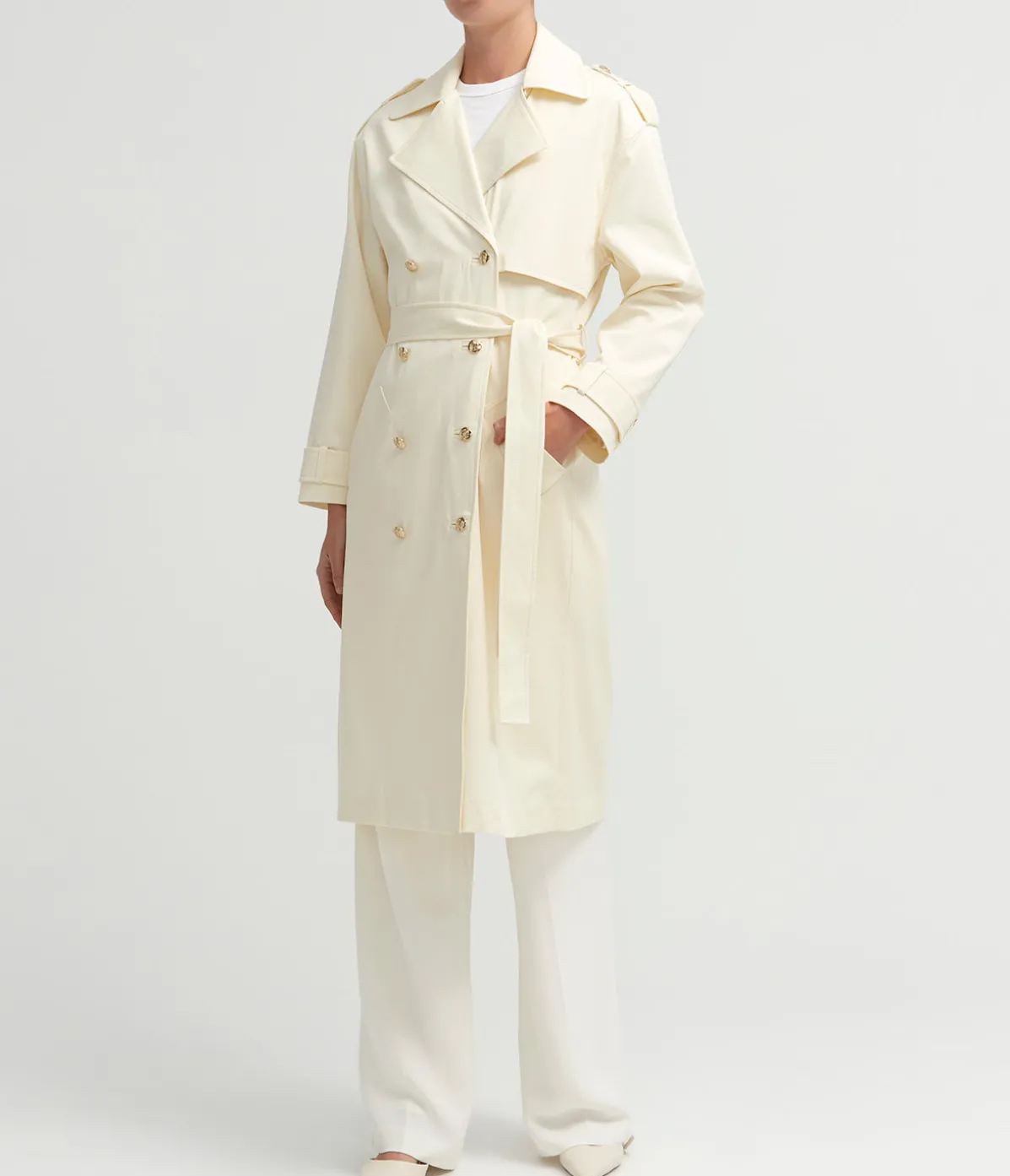 Layton Trench In Cream