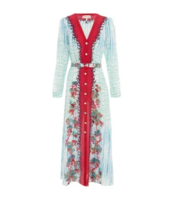 Lea Silk Longsleeve Shirtdress In Mulberry Vine