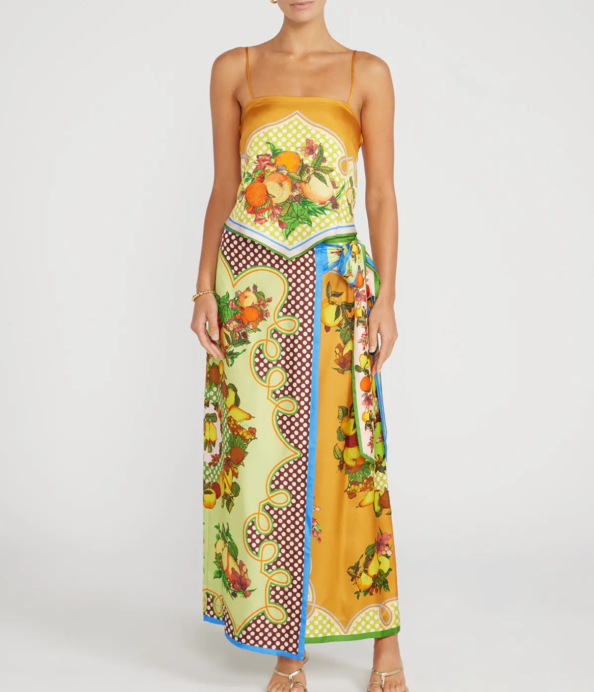 Lemonis Silk Scarf Top In Multi