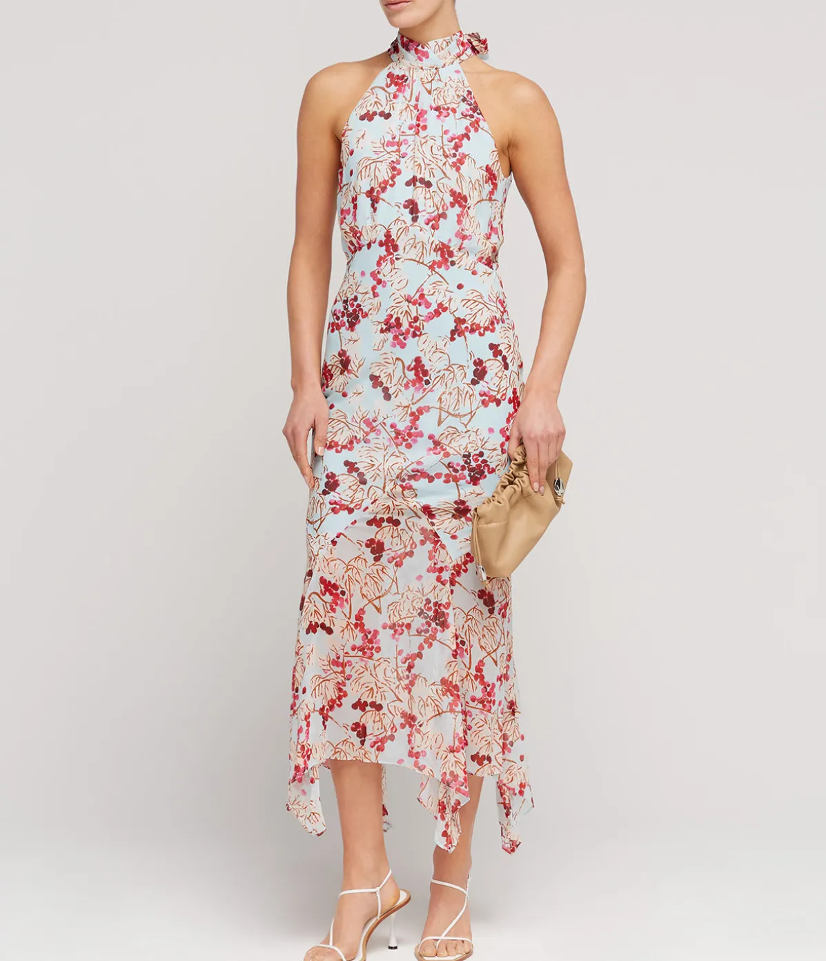 Lila Silk Halterneck Dress In Mulberry Day