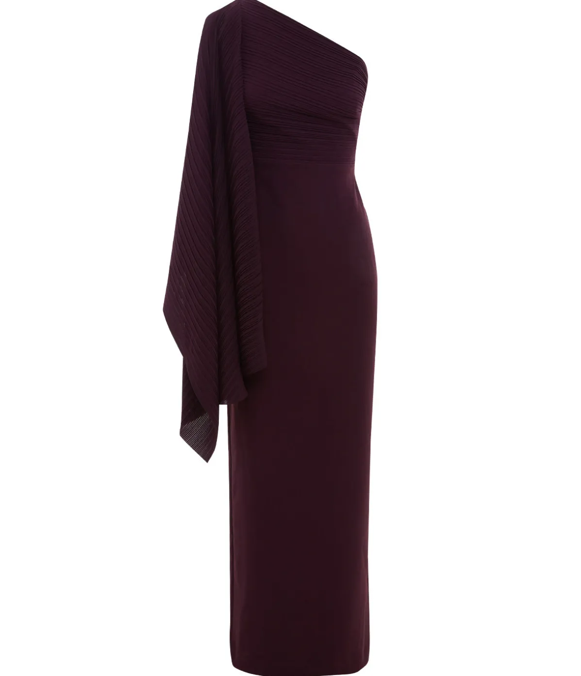 Lillia One Shoulder Woven Crepe Dress In Plum