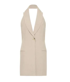 Linen Helm Vest In Natural