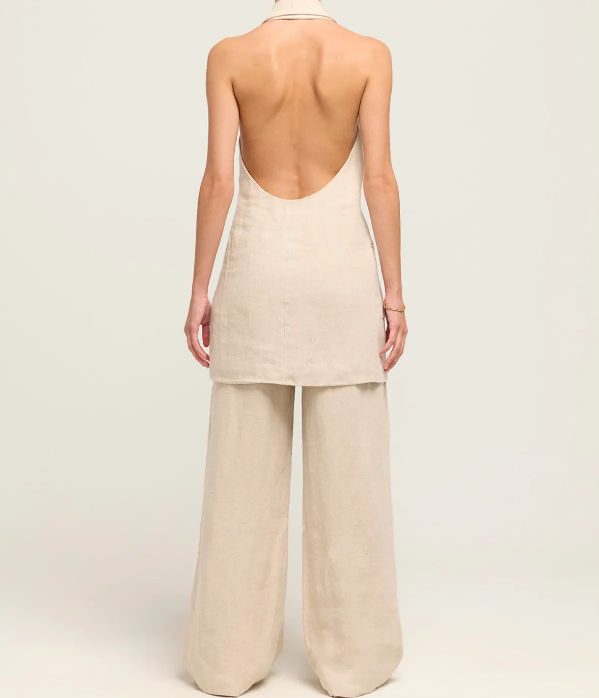 Linen Helm Vest In Natural