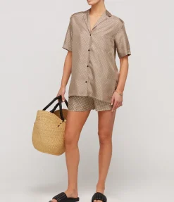 Linka Silk Shorts In Crema Linka