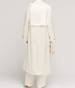 Lonna Long Trench Coat In Ivory