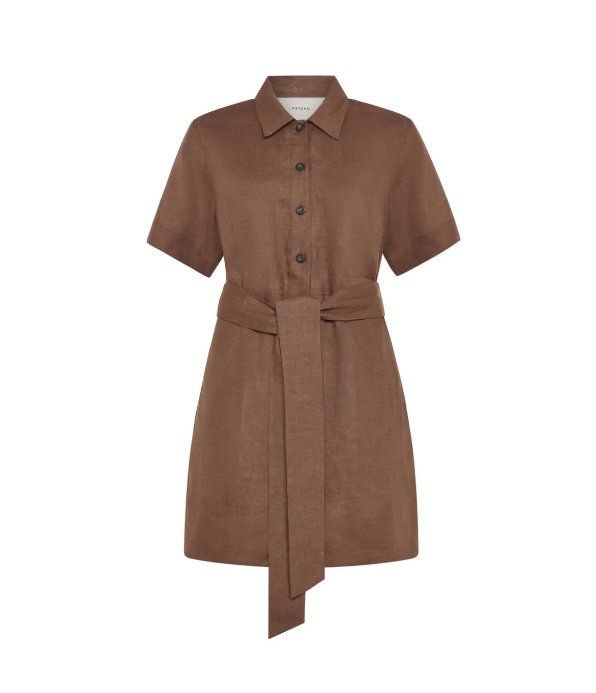 Lucca Linen Dress In Sepia