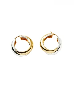 Lucy Williams X Missoma Chunky Entwine Hoop In Two Tone Gold And Silver
