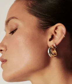 Lucy Williams X Missoma Chunky Entwine Hoop In Two Tone Gold And Silver