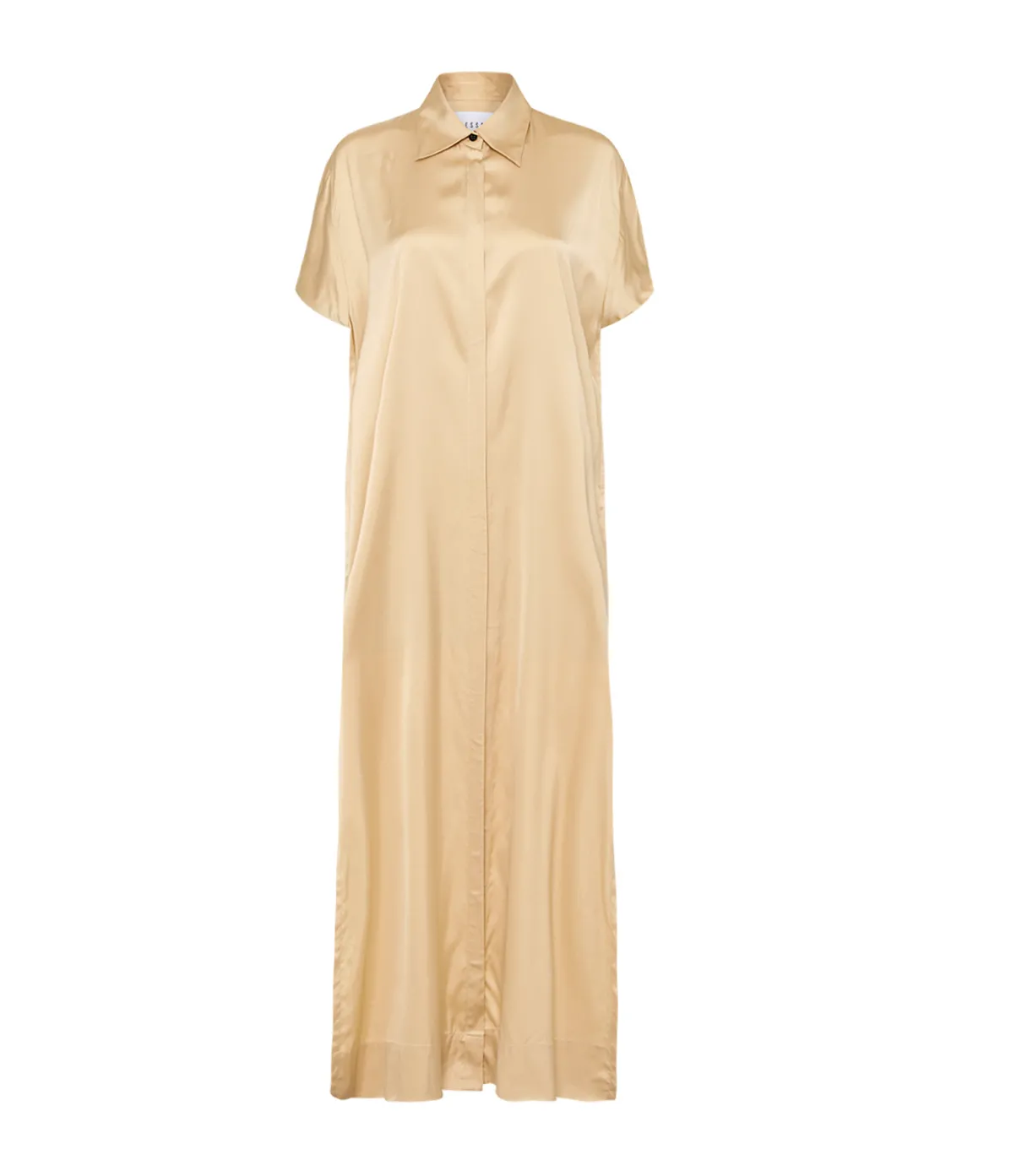Lumiere Crepe Satin Shirt Dress In Golden Citrine