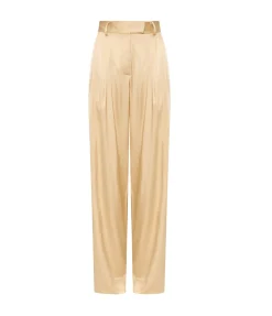 Lumiere Crepe Satin Trouser In Golden Citrine