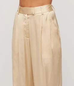 Lumiere Crepe Satin Trouser In Golden Citrine