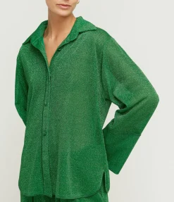 Lumiere Long Sleeve Shirt In Emerald Green