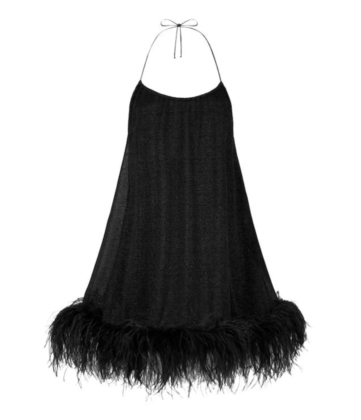 Lumiere Plumage Mini Dress In Black