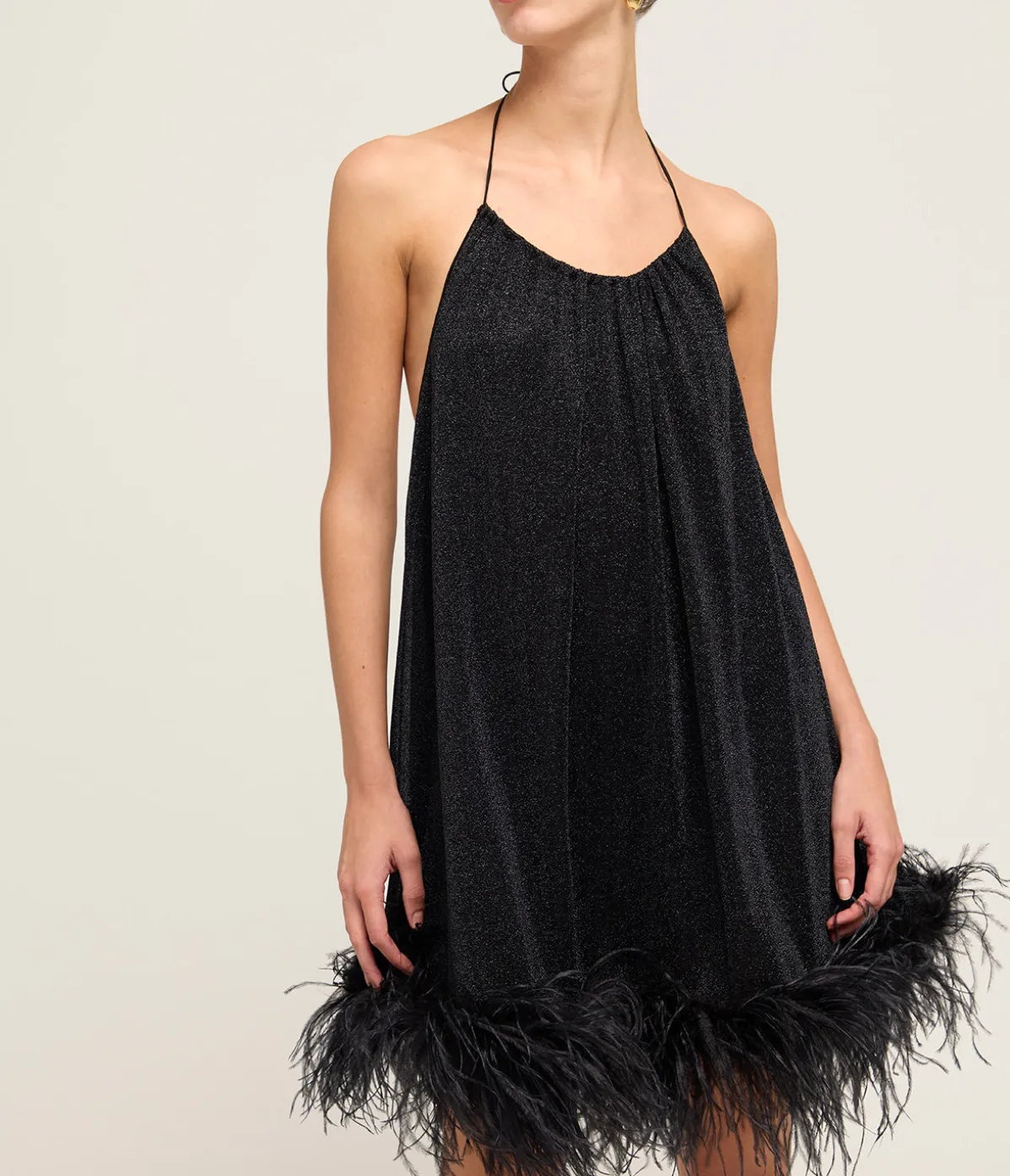 Lumiere Plumage Mini Dress In Black