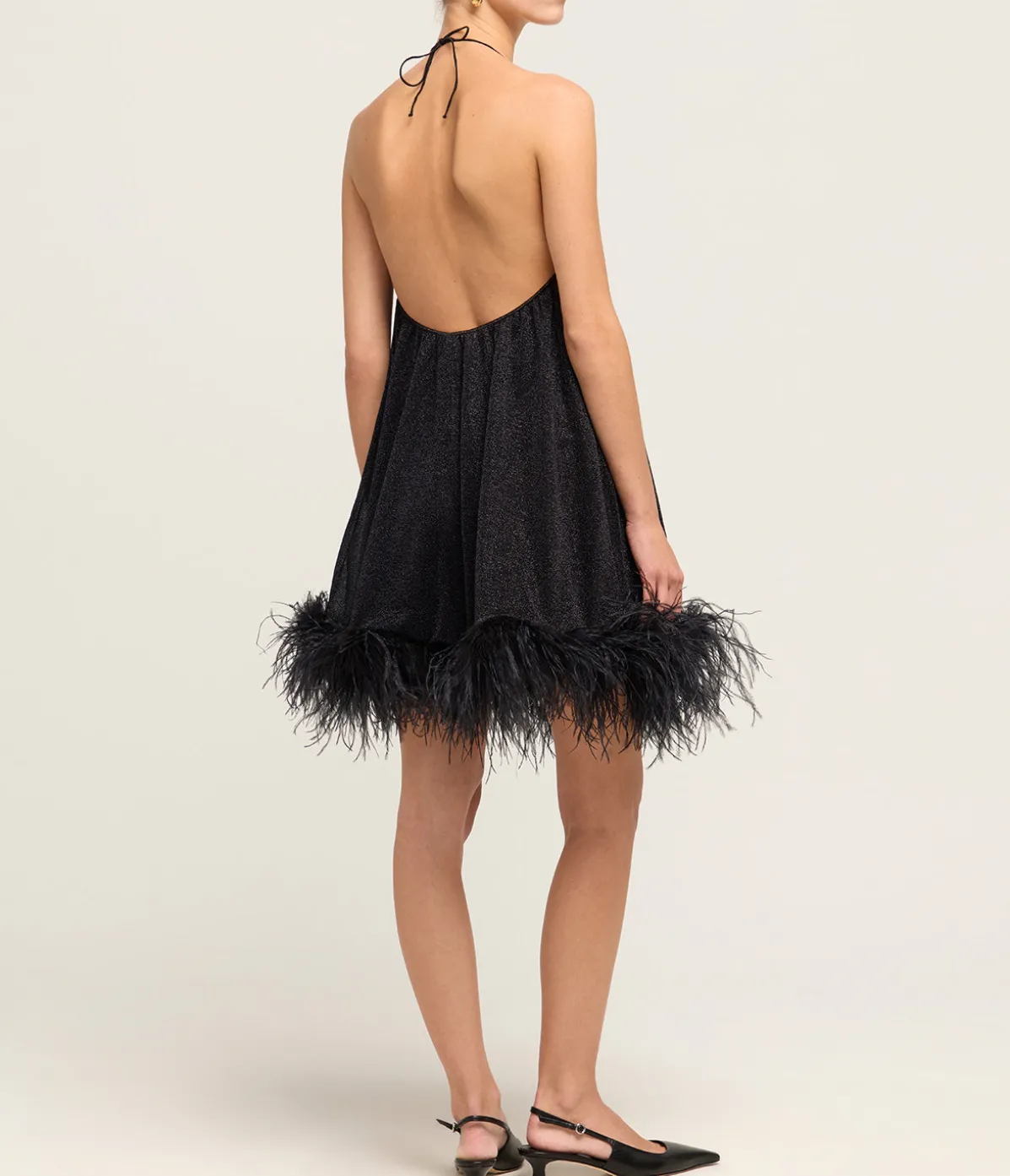 Lumiere Plumage Mini Dress In Black