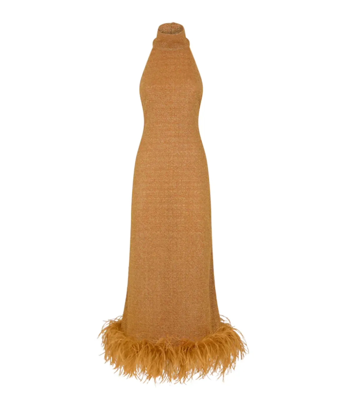 Lumiere Plumage Turtleneck Dress In Toffee