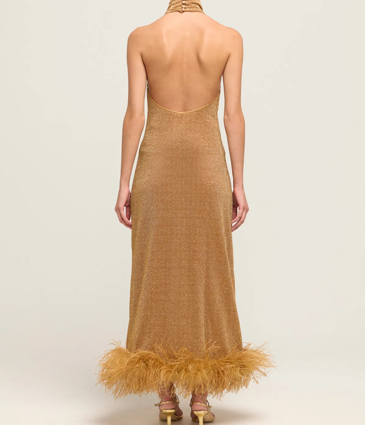 Lumiere Plumage Turtleneck Dress In Toffee