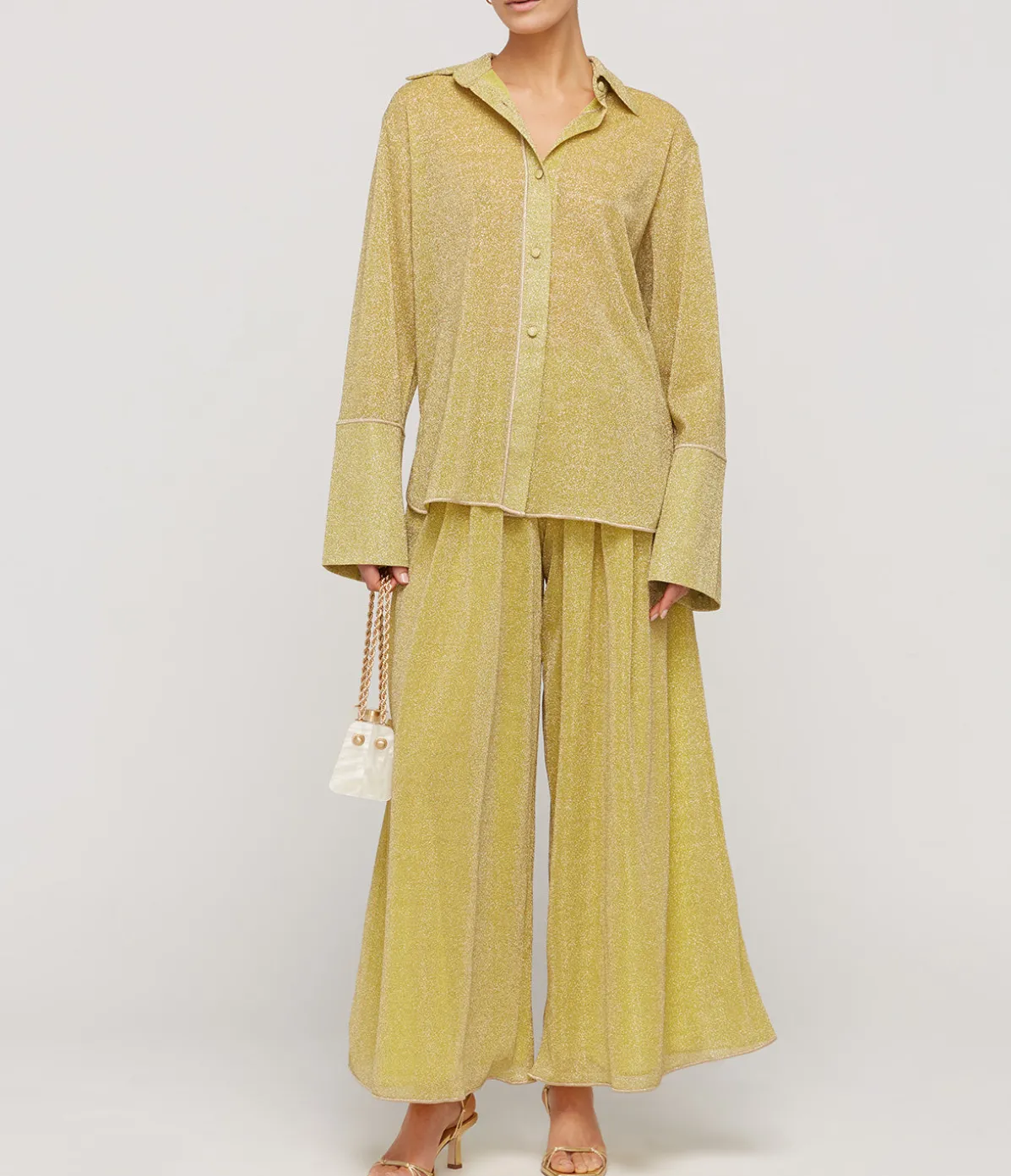 Lumiere Wide Leg Pants In Citron