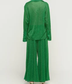 Lumiere Wide Leg Pants In Emerald Green