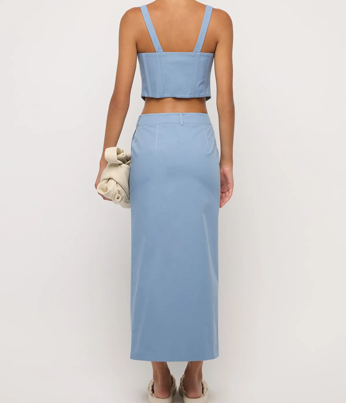 Mae Canvas Top In Dusty Blue