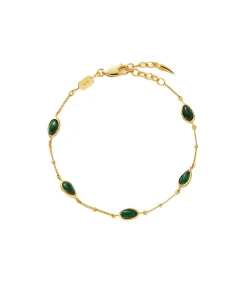 Magma Gemstone Charm Bracelet In Gold