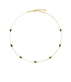 Magma Gemstone Charm Choker In Gold